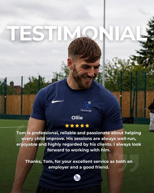 Coach Ollie on the pitch in Tom Russell Training kit